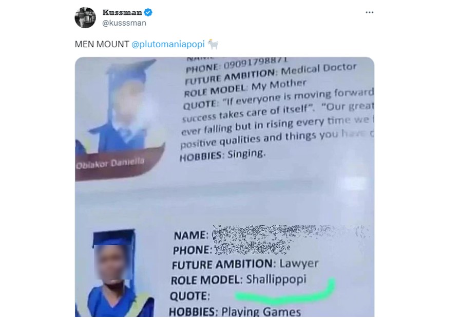 Graduating High School student goes viral for naming Shallipopi as her role model