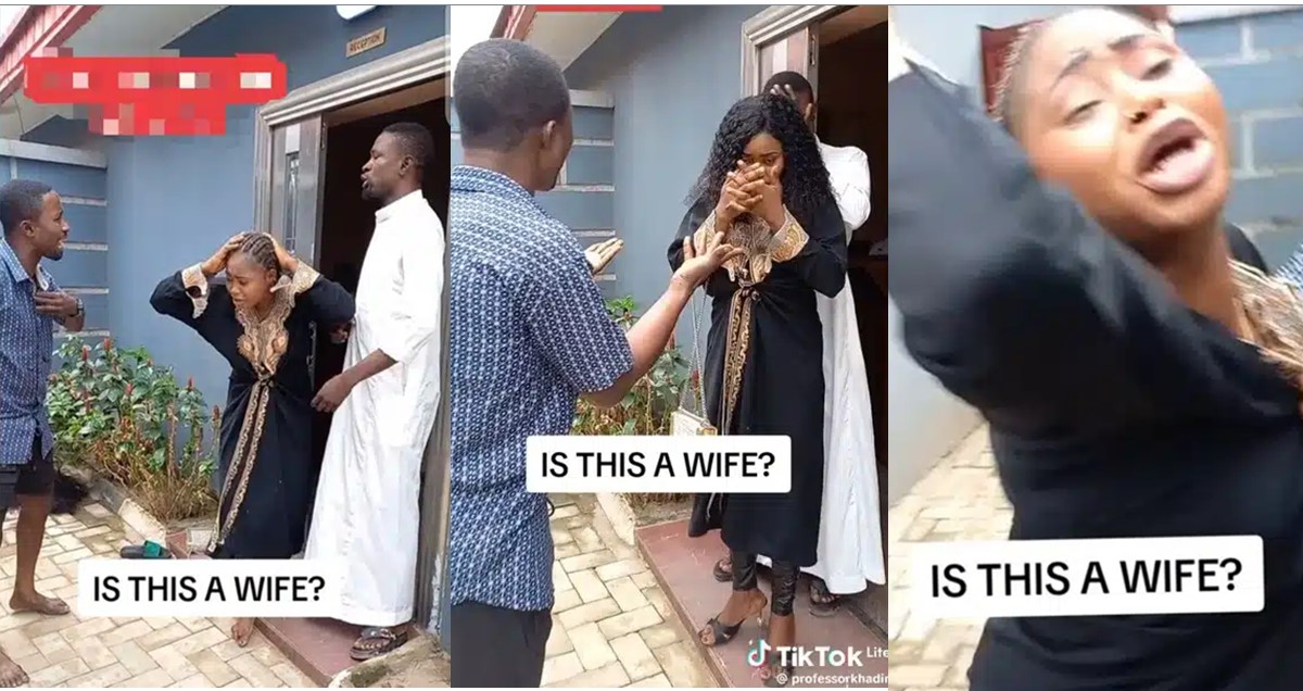 “Stop recording me” – Woman pleads as husband nabs her with another man in hotel [Video]