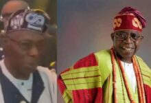 Obasanjo is seen wearing Tinubu’s signature cap