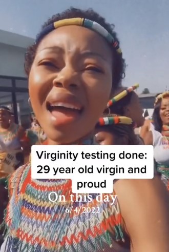 29-year-old lady celebrates after passing virginity test